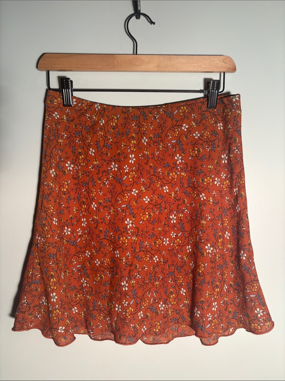Socialite Rust Floral Circle Skirt
